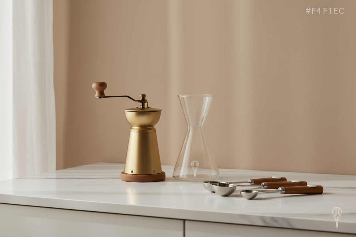 Incorporate the brand’s primary color #F4F1EC subtly in the background or icons to maintain store theme consistency.